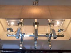 Silver Leaf and Aged Mirror Rectangular Mid-Century Modern Chandelier