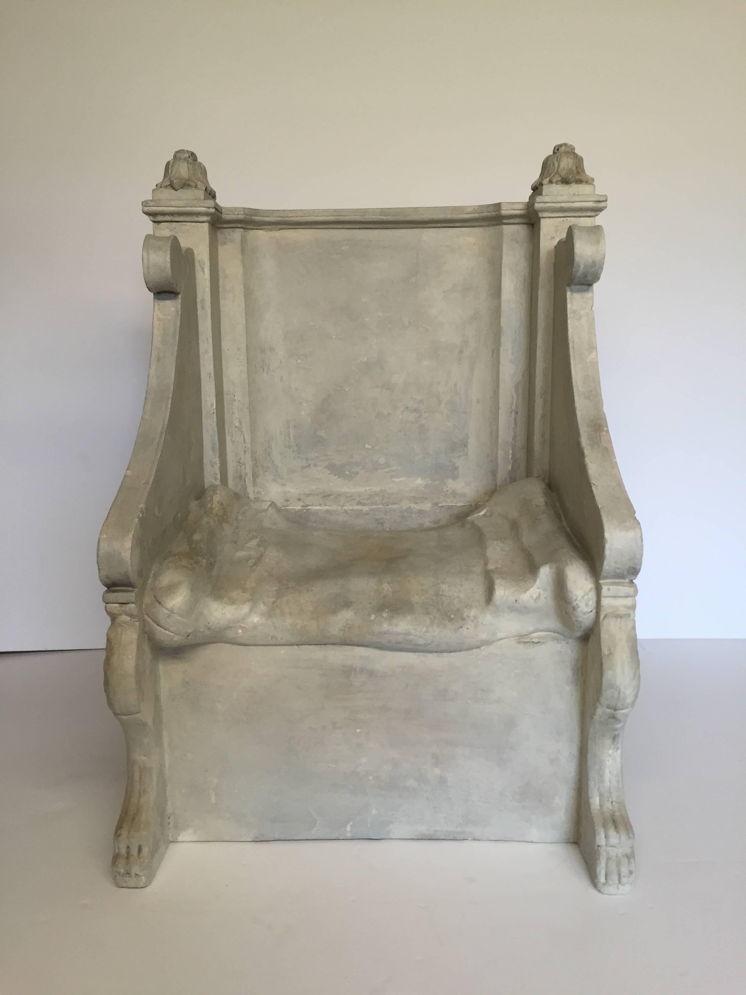 Magnificent and unusual Grand Tour plaster model of a Roman throne with gorgeous relief detailing.