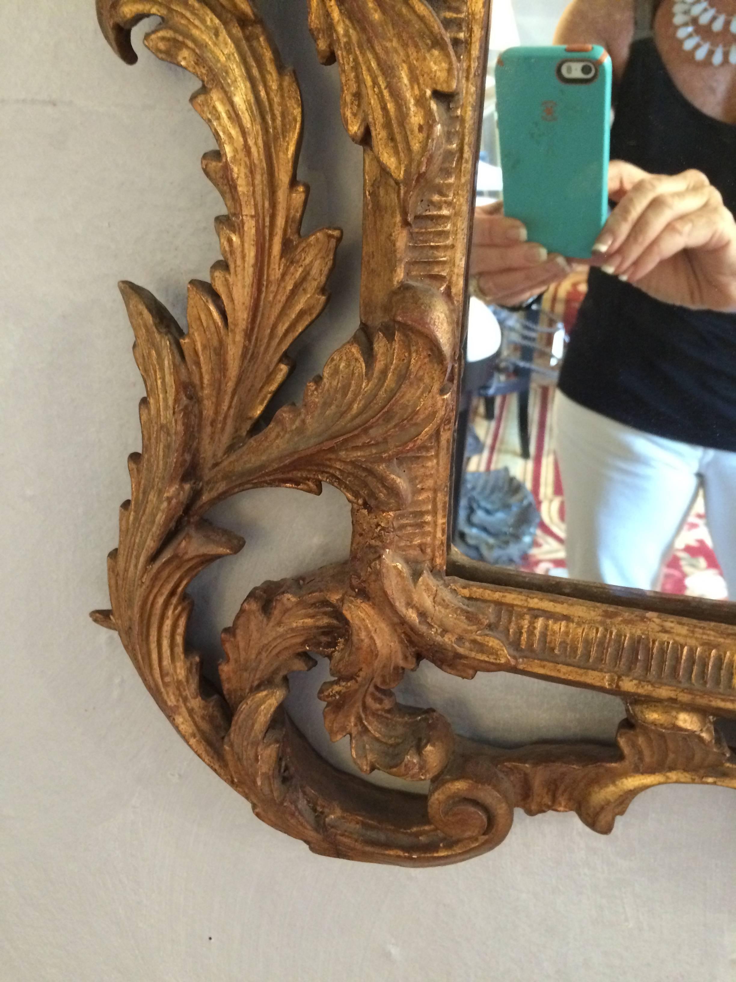 Gorgeous Giltwood French Antique Mirror In Excellent Condition In Hopewell, NJ