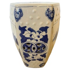 Chinese Blue & White Ceramic Garden Seat End Table
