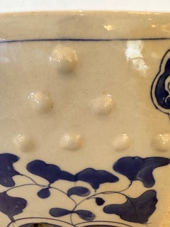 Tavolino da giardino in ceramica cinese blu e bianca