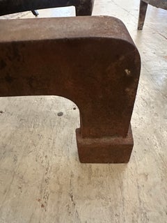 Huge Antique Iron Cannonball Andirons