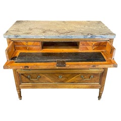 19th Century French Walnut Dresser Secrétaire Desk with Marble Top