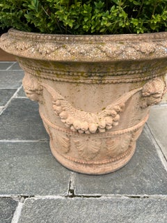 Classic Tuscan Terracotta Planter with Embossed Decoration