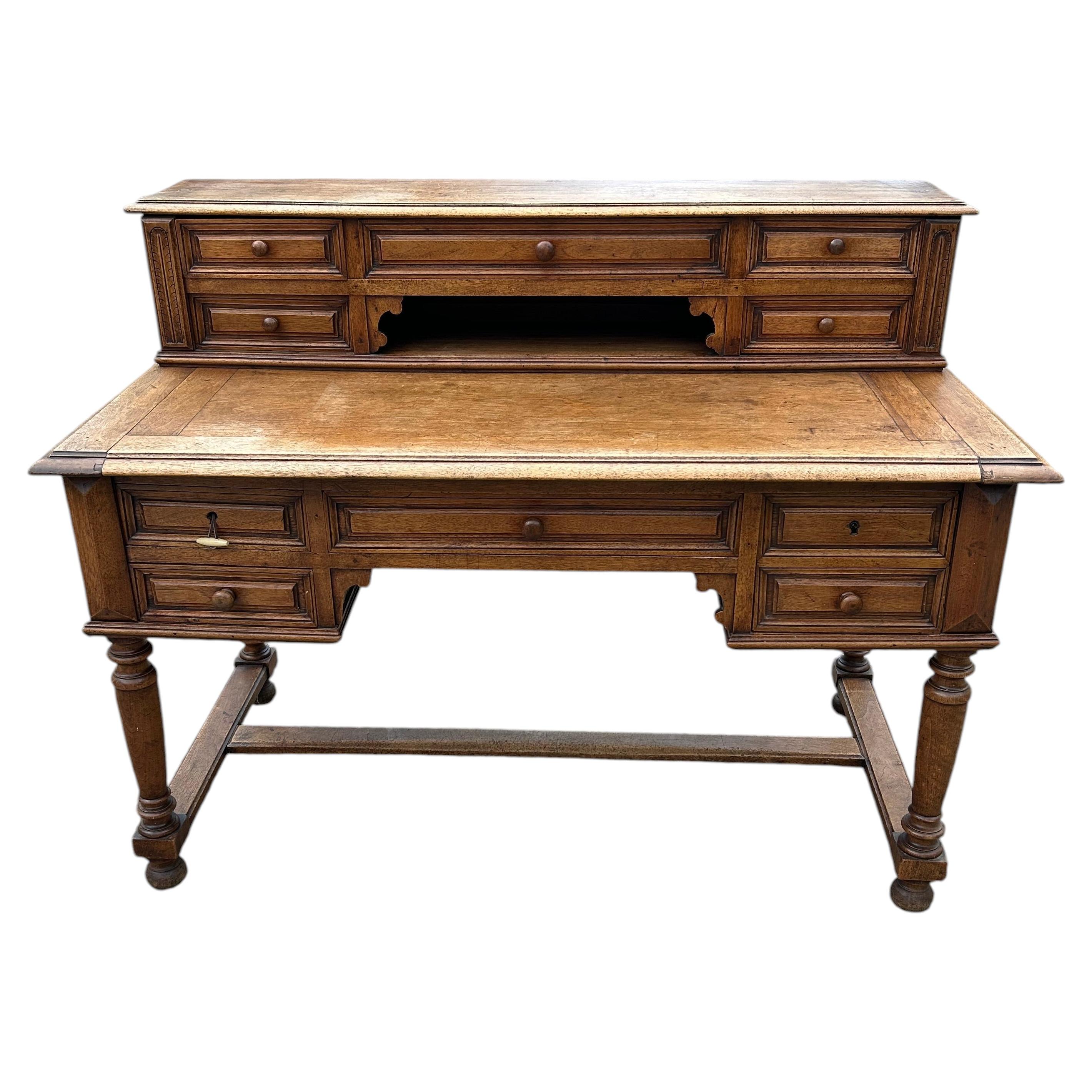 Charming French Oak Antique Writing Desk