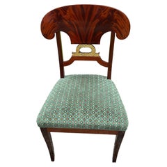 Elegant Set of 6 Biedermeier Style Flame Mahogany Dining Chairs