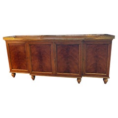 French Vintage Louis XVI Flame Mahogany Sideboard with Greek Key Gallery