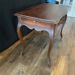 19th Century French Louis XV Carved Walnut Side Table