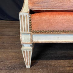 Pair of Antique French Louis XVI Painted Bergere Chairs or Armchairs