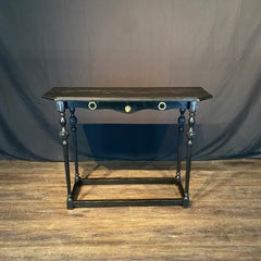 Ebonized Wood Spanish Sofa Table or Console with Turned Legs