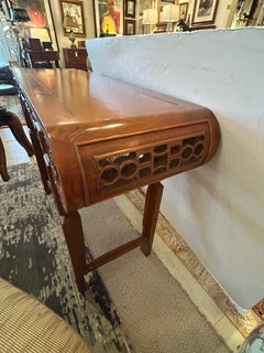 Beautiful Carved Oak Vintage Asian Style Console Table