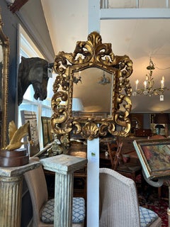 Beautiful Antique Carved Italian Giltwood Mirror