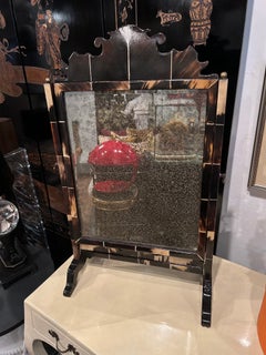 Bellissimo corno inglese vintage e specchio da toeletta con specchio da tavolo invecchiato