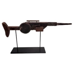 Wonderful Antique Folk Art Sculpture of a Machine Gun