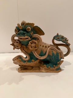 Very Large Impressive Ceramic Asian Foo Dog Sculpture