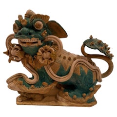 Very Large Impressive Ceramic Asian Foo Dog Sculpture
