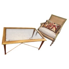 Mesa de centro rectangular «Bristol» de Hickory Chair, estilo French Hollywood Regency, color dorado