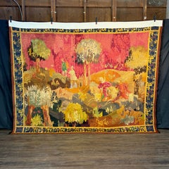 Französischer Wandteppich mit Jagdmotiv, Figuren und Hunden