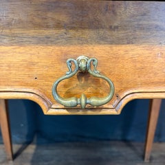 Antique French Neoclassical Fruitwood Side Table or Desk with Drawer