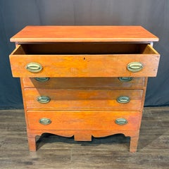 19th C American Federal Hepplewhite Four-Drawer Chest of Drawers