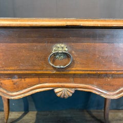 19th Century French Louis XV Walnut Side Table or Writing Desk with Large Drawer