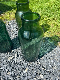 Trio of Antique Green Large German Pickling Jars