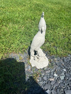 Striking White Ceramic Italian Cockatoo Bird Sculpture