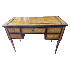 Magnifique bureau ancien italien à marqueterie