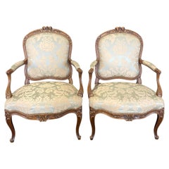 Magnificent Pair of 19th Century Highly Carved Armchairs from South of France