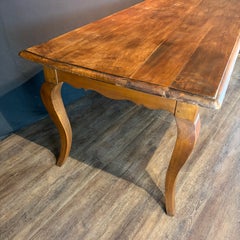 19th Century French Louis XV Walnut Farmhouse Table with Single Drawer
