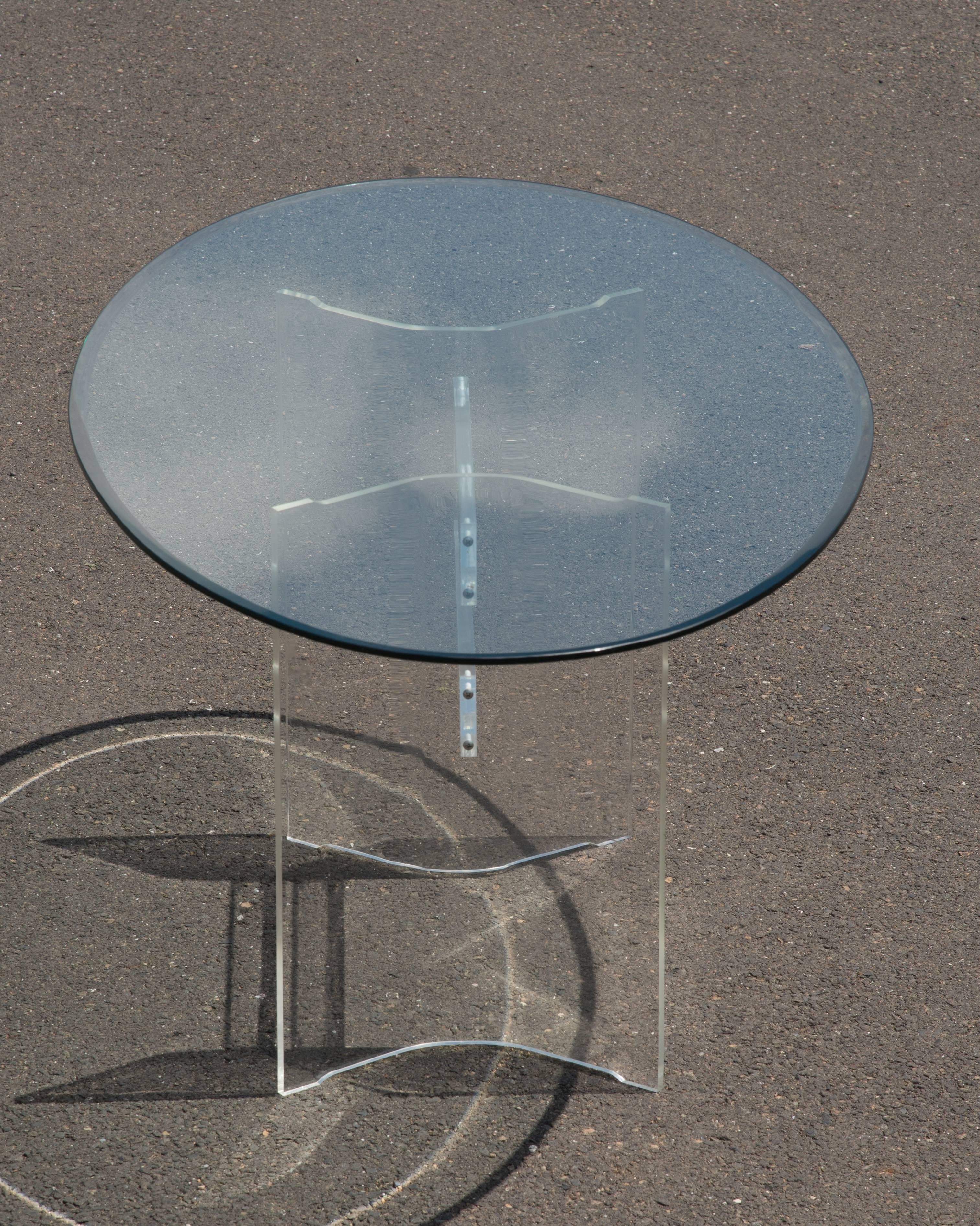 Late 20th Century Mid-Century Modern Transparent Lucite and Glass Oval Dining Table Desk