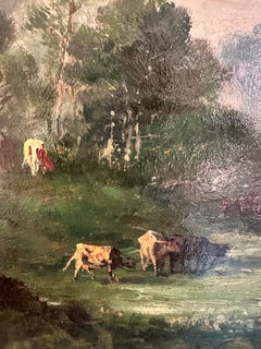 Lovely Antique English Landscape on Canvas