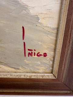 Gorgeous Original Painting of Spanish Town Signed Inigo
