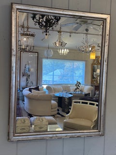 Very Large Elegant Silver Gilt Mirror