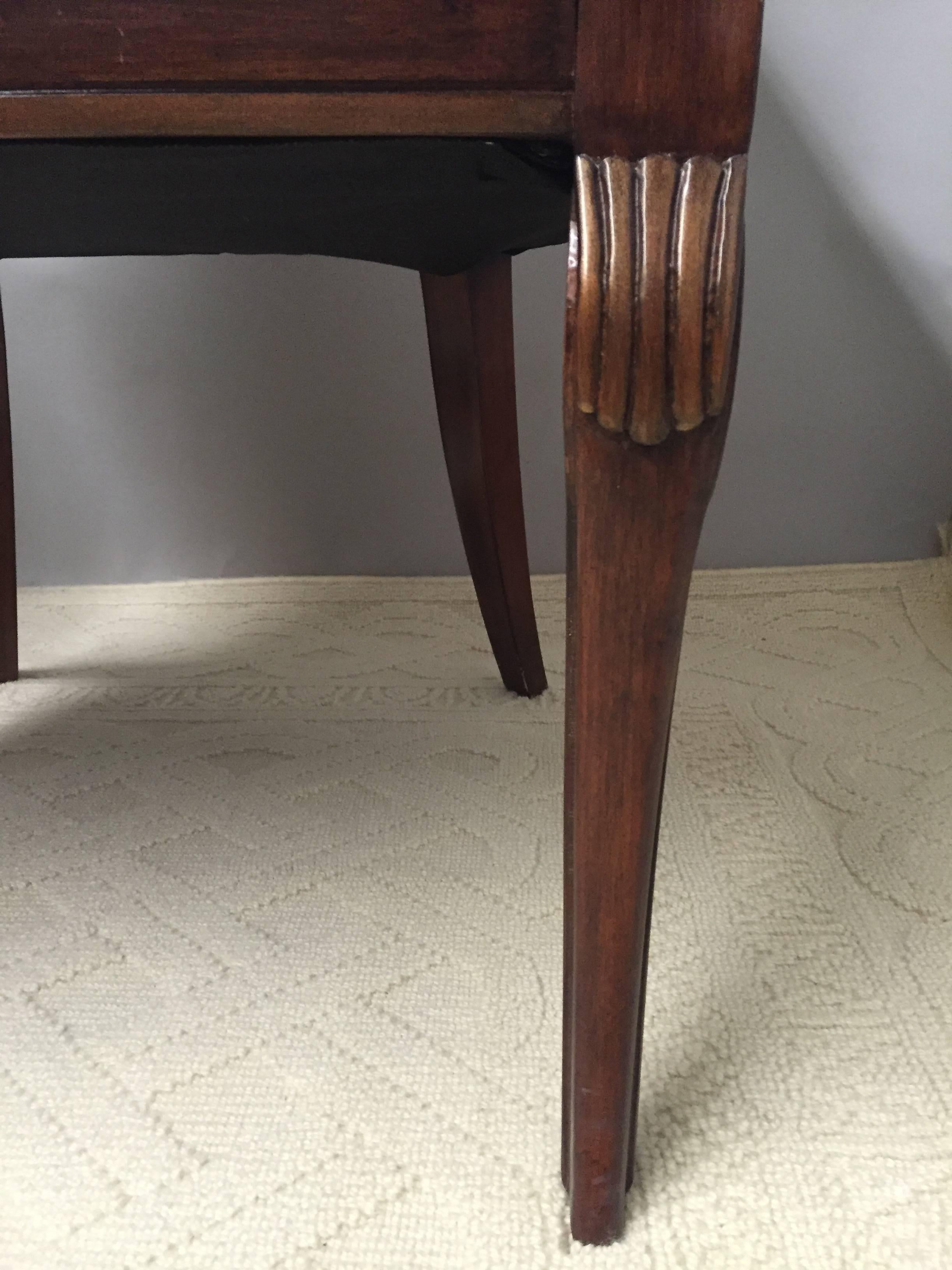 Superb Pair of Italian Mahogany and Cream Velvet Tub Chairs 4