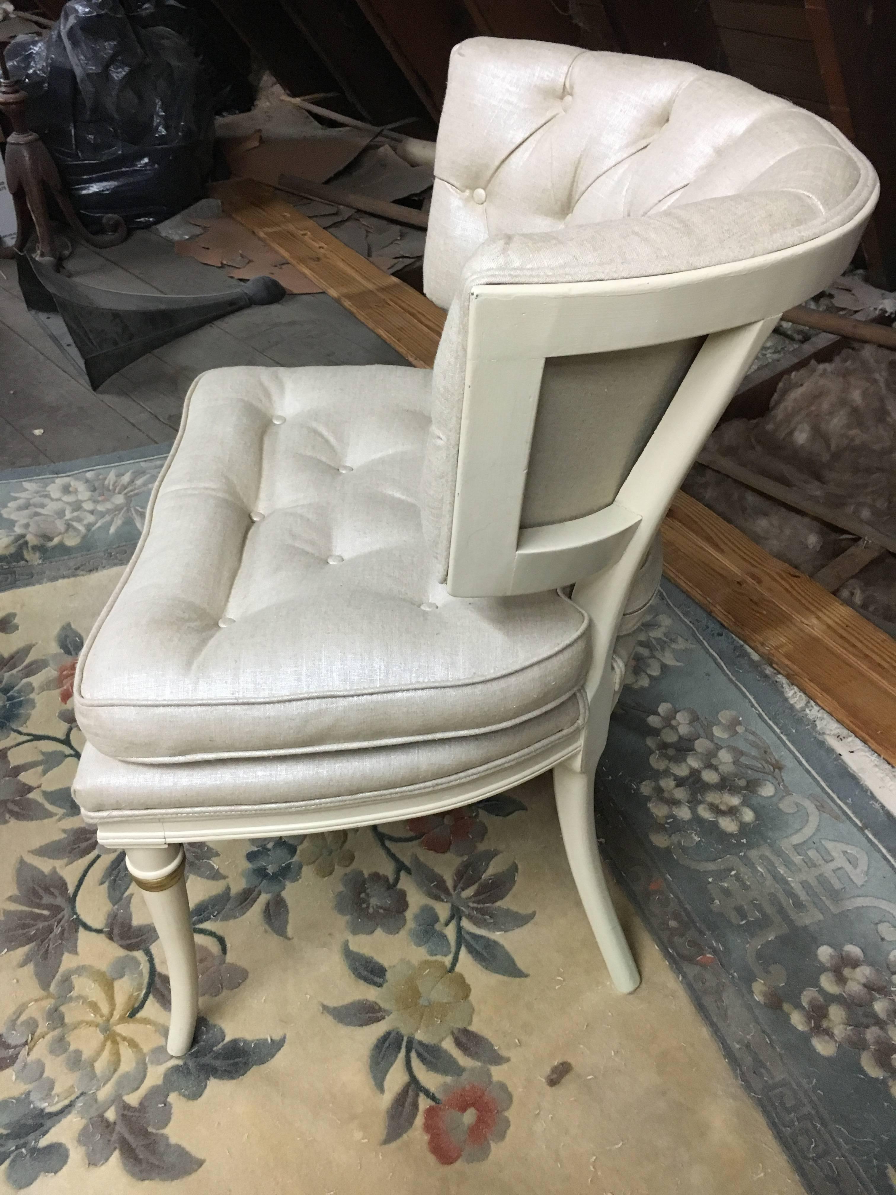 Mid-20th Century Glamorous Upholstered Klismos Style Chair