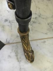 Handsome Neoclassic Marble and Iron Side Table