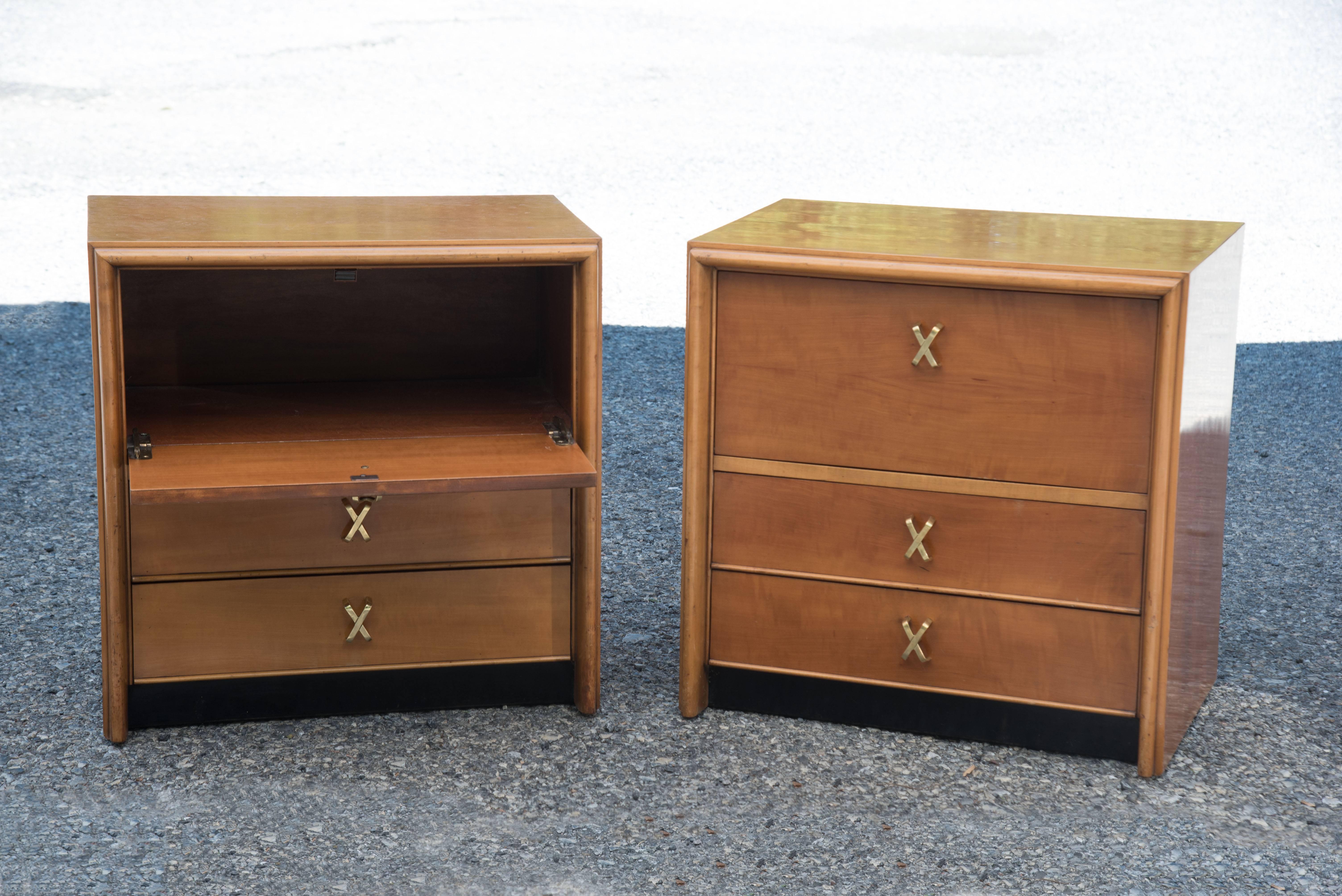 American Set of Paul Frankl for John Stuart Nightstands and Chest of Drawers