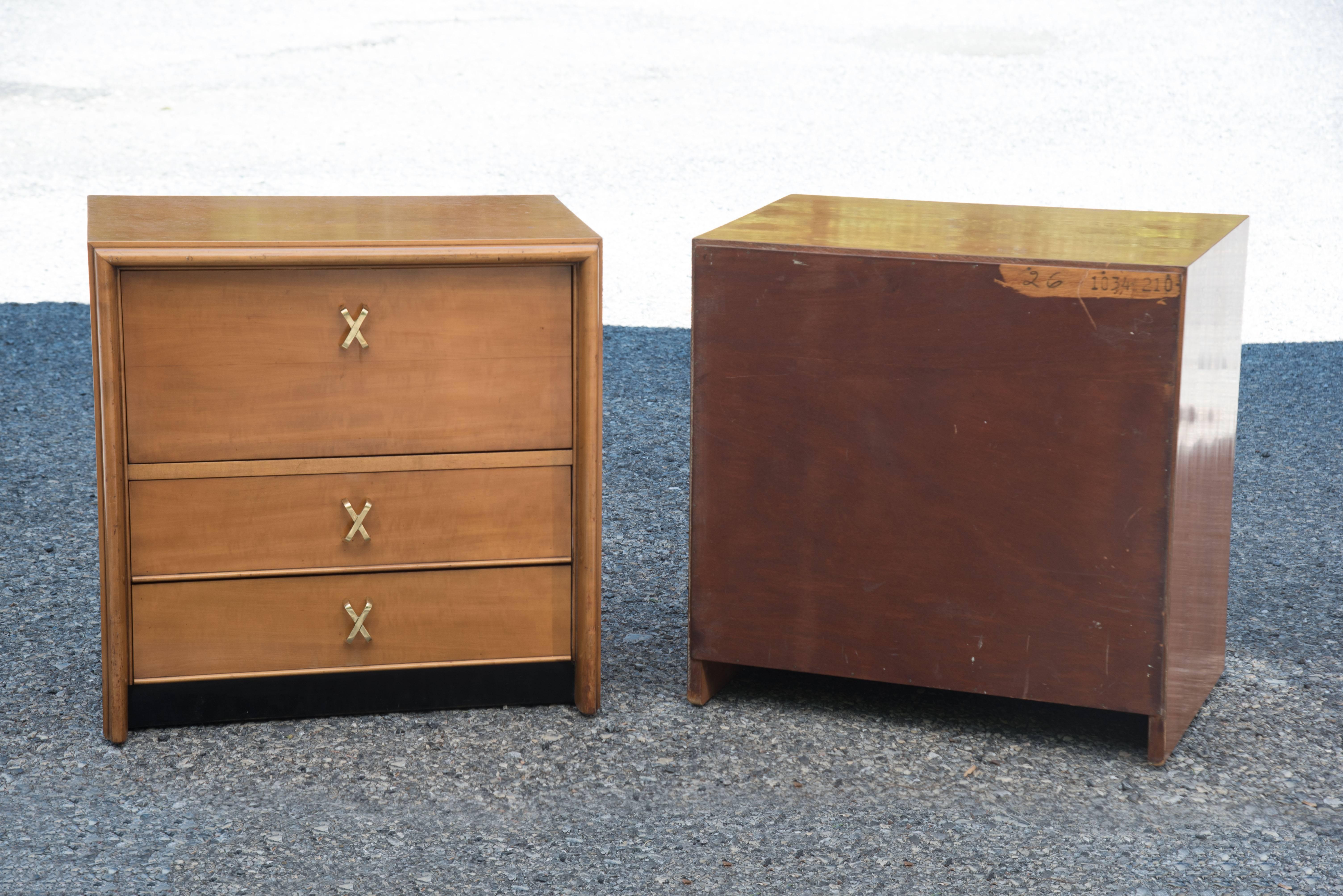 Set of Paul Frankl for John Stuart Nightstands and Chest of Drawers In Excellent Condition In Hopewell, NJ