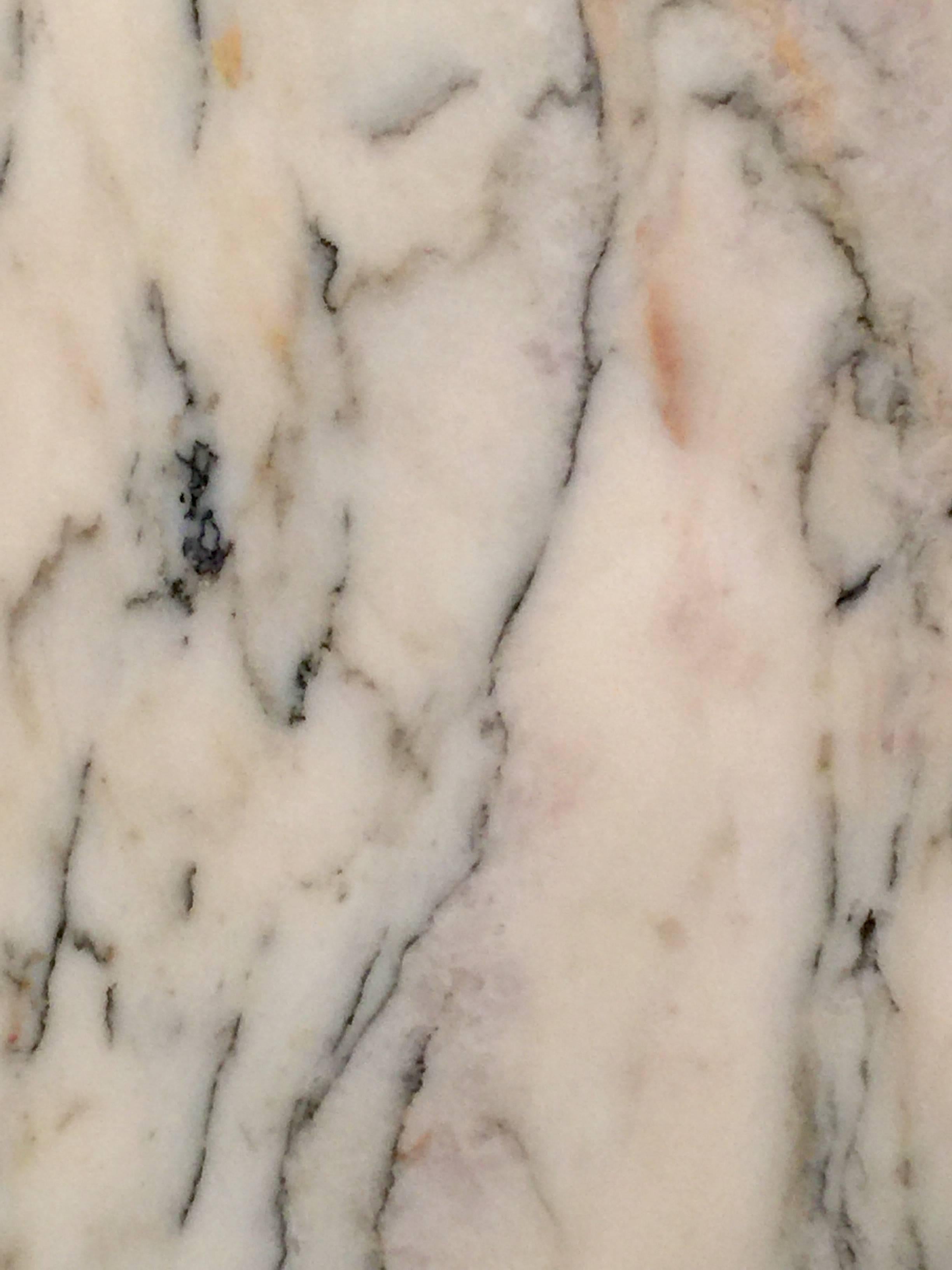 American Fabulous Triangular Pace Style Marble and Rubbed Bronze Pedestal Base