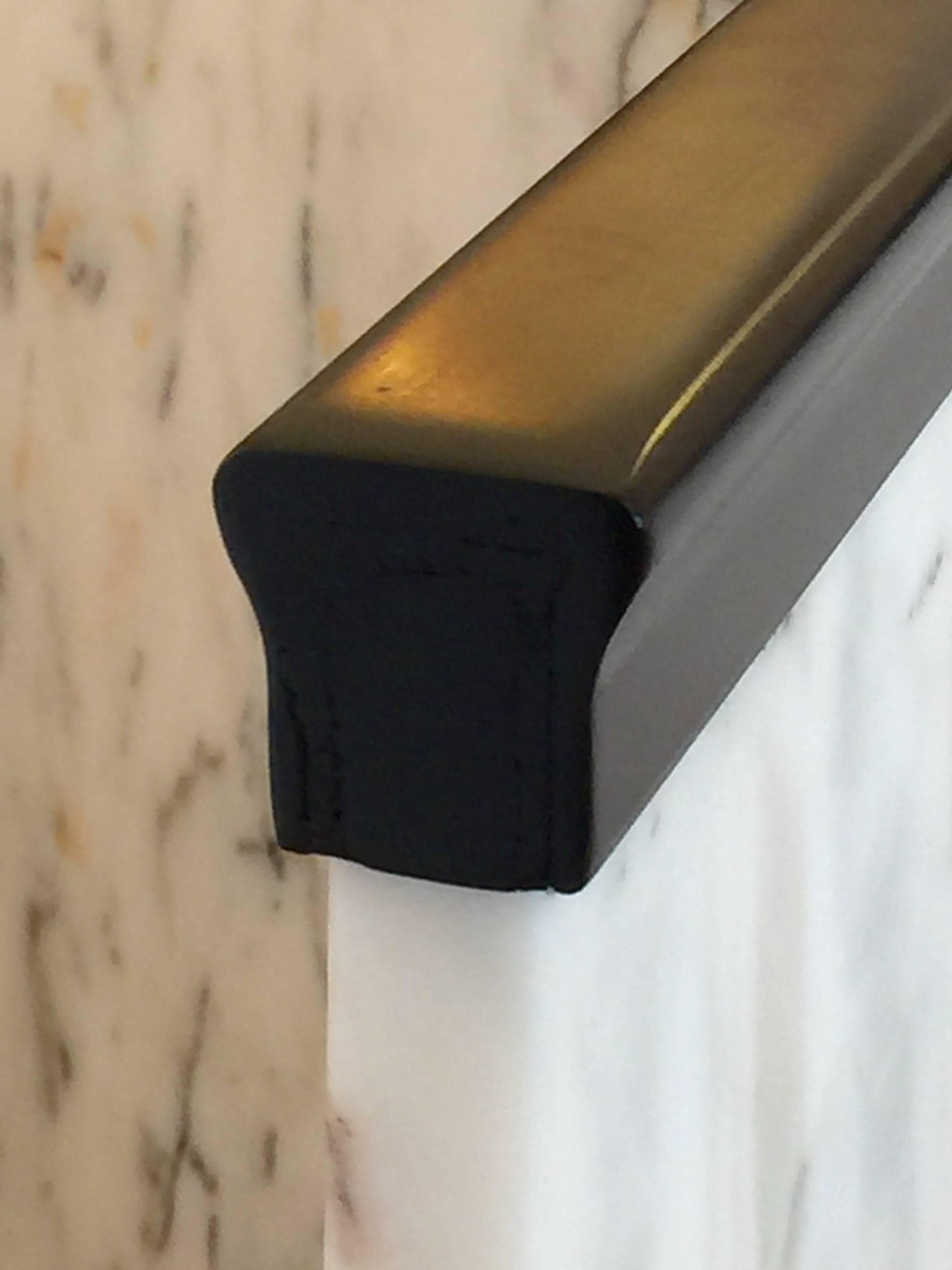 Fabulous Triangular Pace Style Marble and Rubbed Bronze Pedestal Base In Excellent Condition In Hopewell, NJ