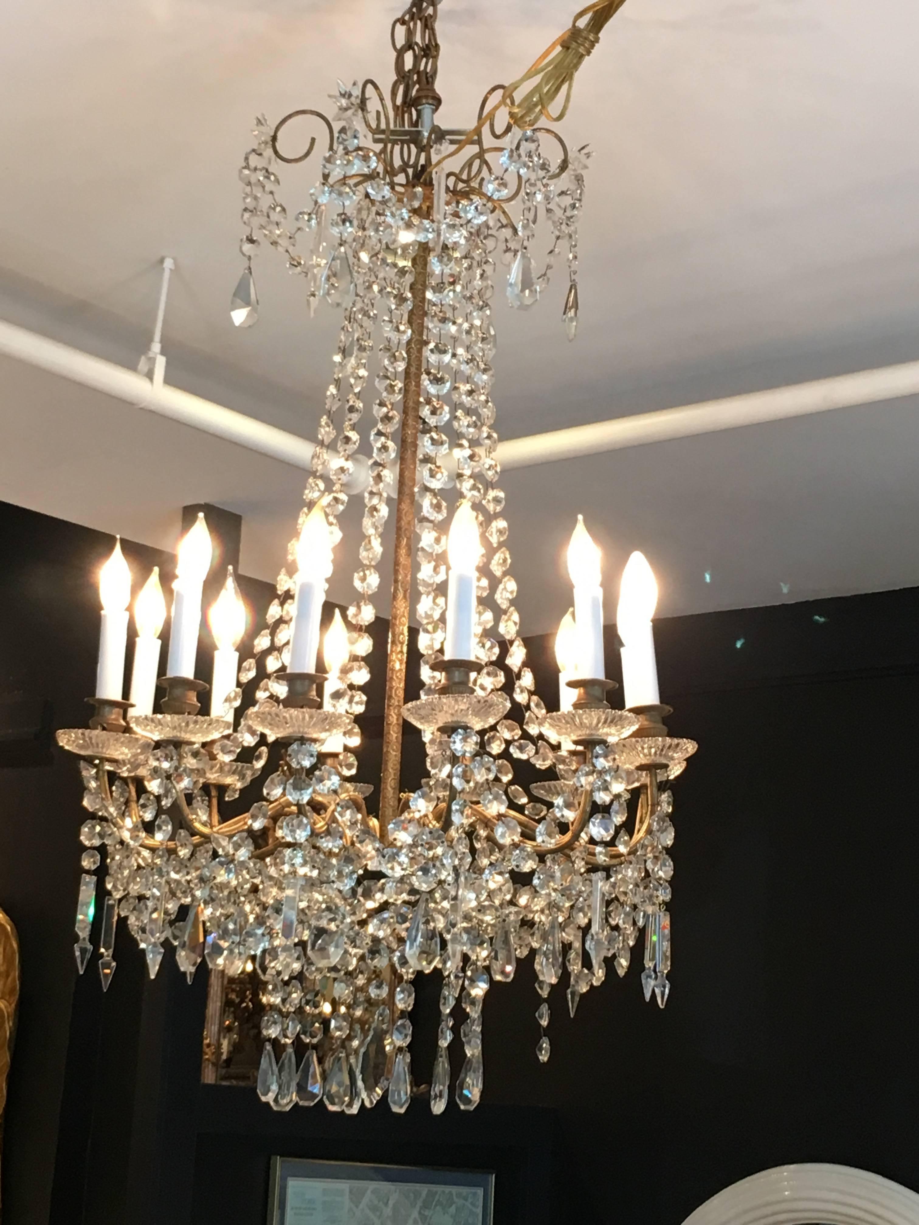 Fabulous Antique French Empire Twelve-Arm Chandelier In Excellent Condition For Sale In Hopewell, NJ