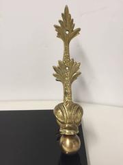 Neoclassical Brass and Black Glass Dolphin Motiffe Hanging Shelf