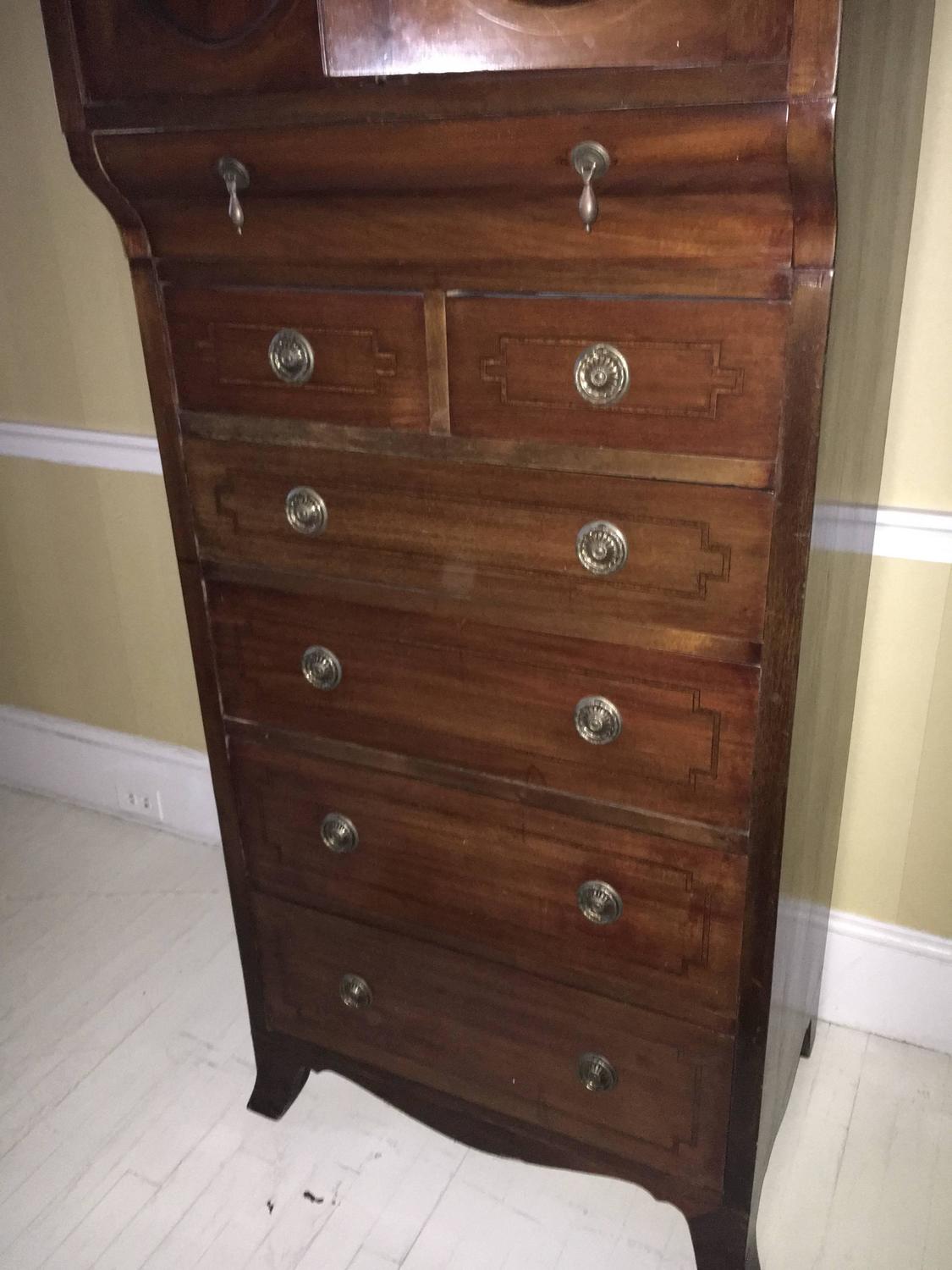 Stately English Antique Linen Press For Sale at 1stdibs