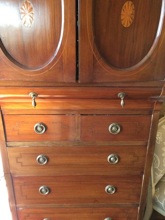 Stately English Antique Linen Press at 1stdibs