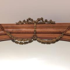 Monumental Edwardian Fruitwood Inlay and Mirrored Armoire