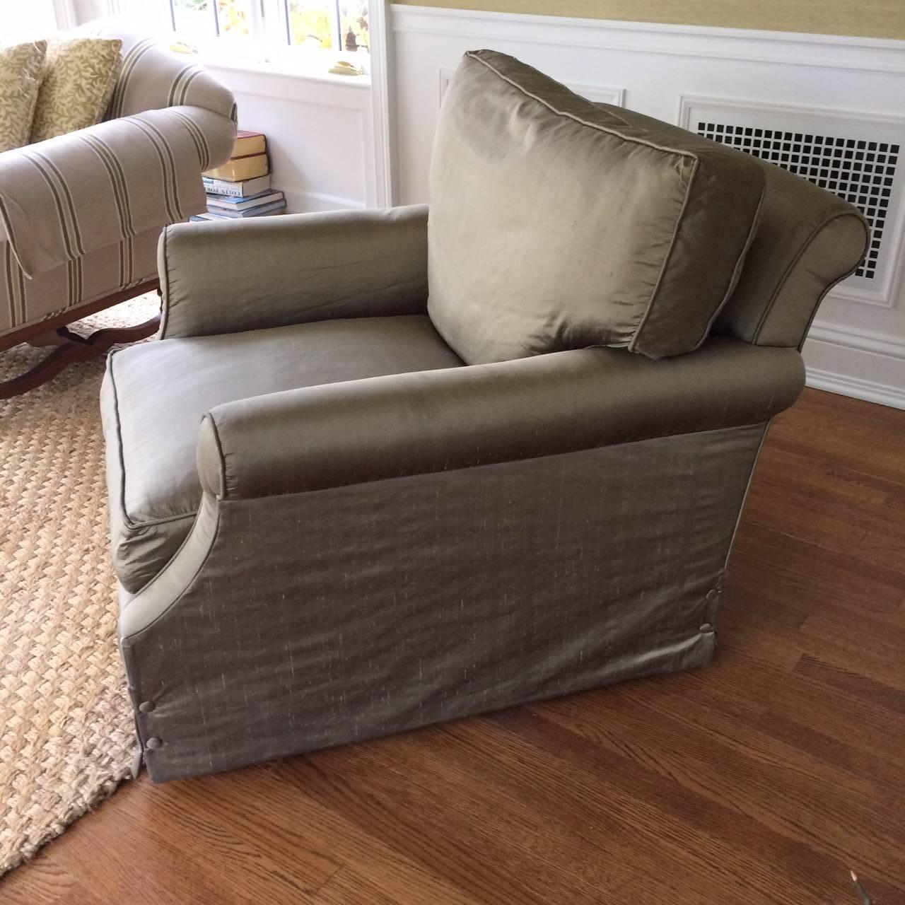 Fabulous Pair of Large Down Club Chairs by Kreiss 1