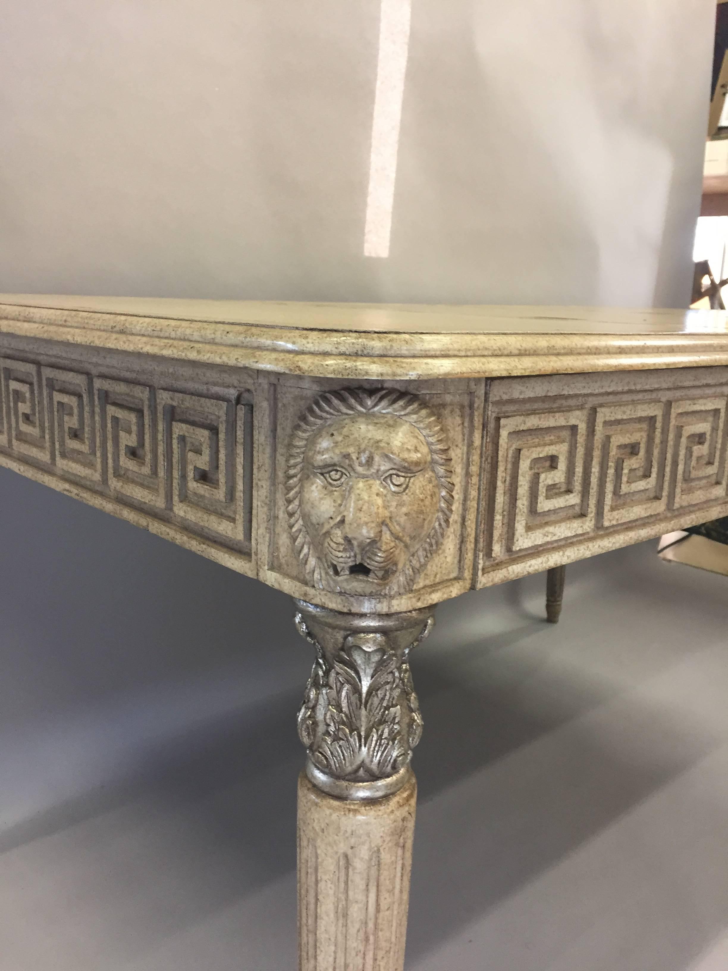Hollywood Regency Fabulous Marge Carson Greek Key Design Writing Desk