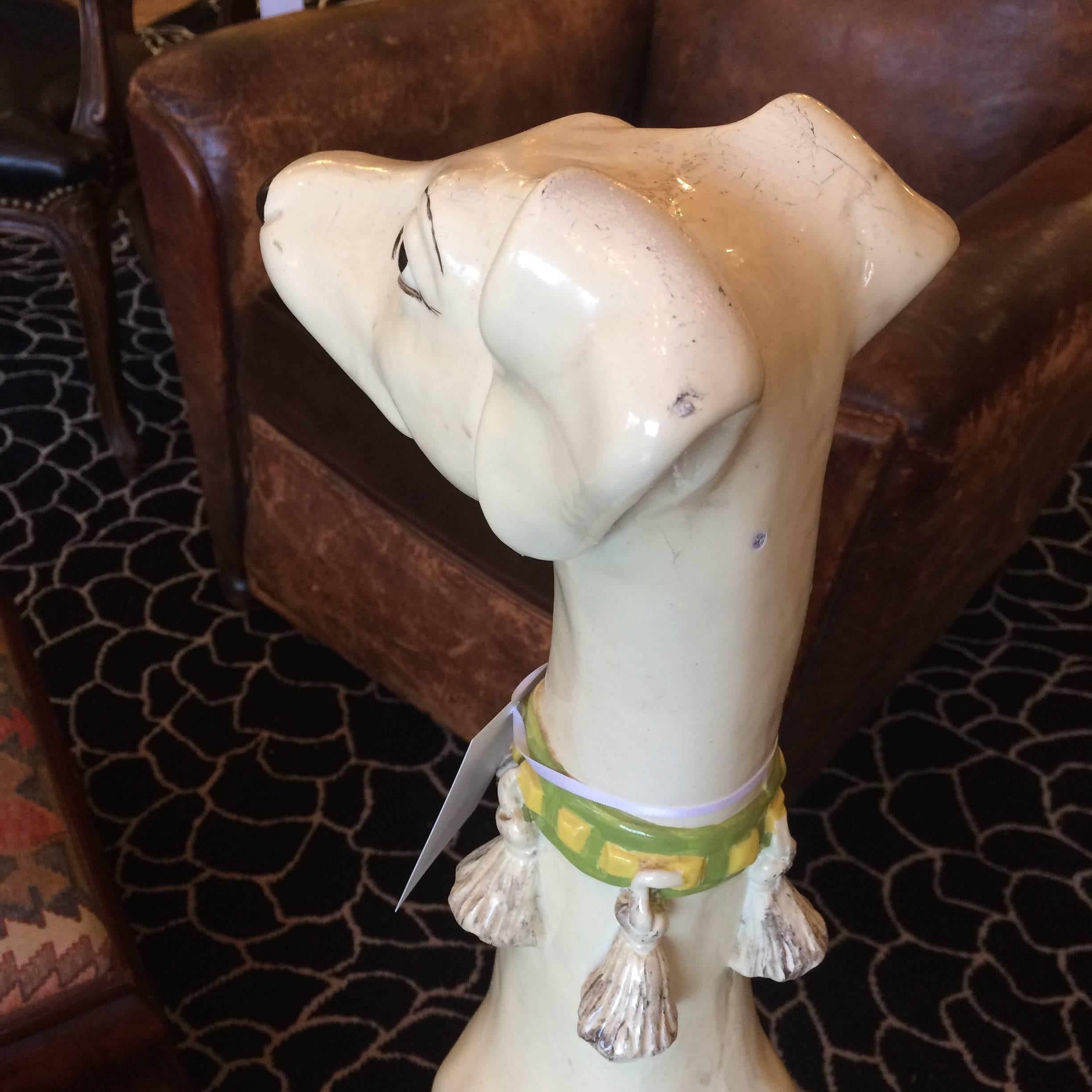 Mid-20th Century Adorable Elongated Large Whippet Sculpture