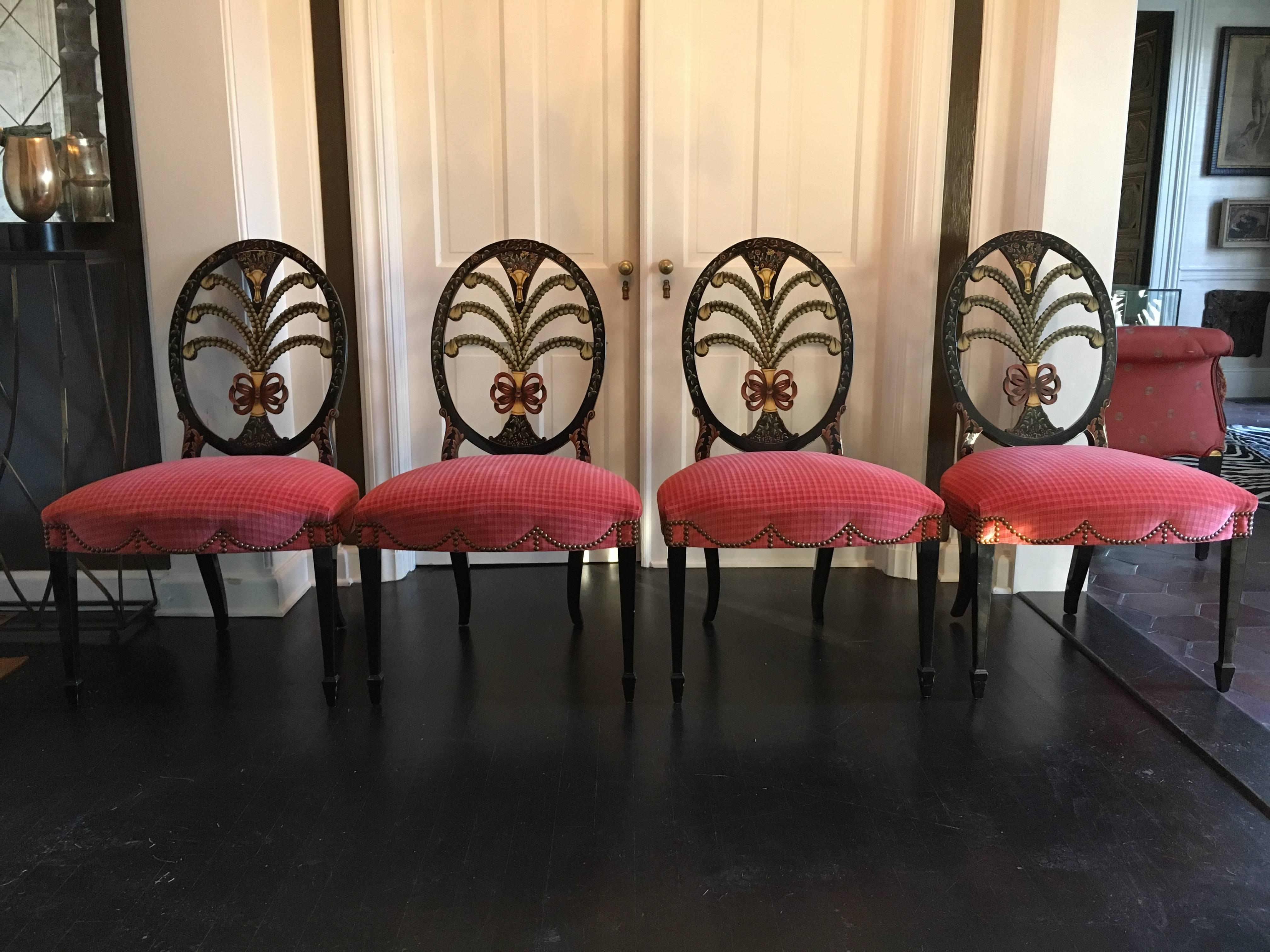 Spectacular Set of 6 or 12 Karges Hepplewhite Style Dining Chairs 2